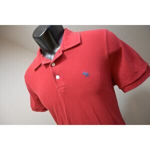Abercrombie & Fitch Polo Shirt Stretch Casual Short Sleeve Red Mens Sz Medium